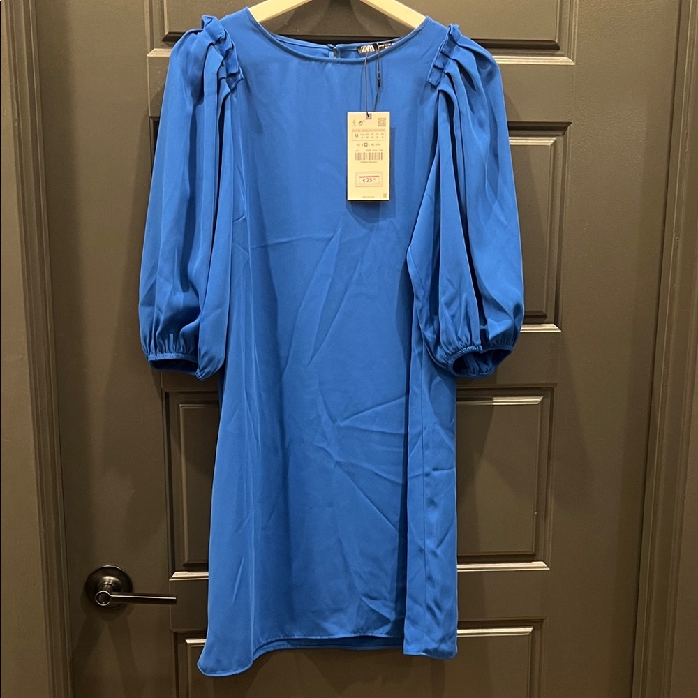 Elegant Blue mini Dress ZARA size M